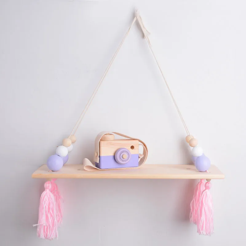 

Nordic Wood Wall Hanging Beads hanger Board Tassels Child room decoration clothing Hat Hook photography Home craft DIY INS