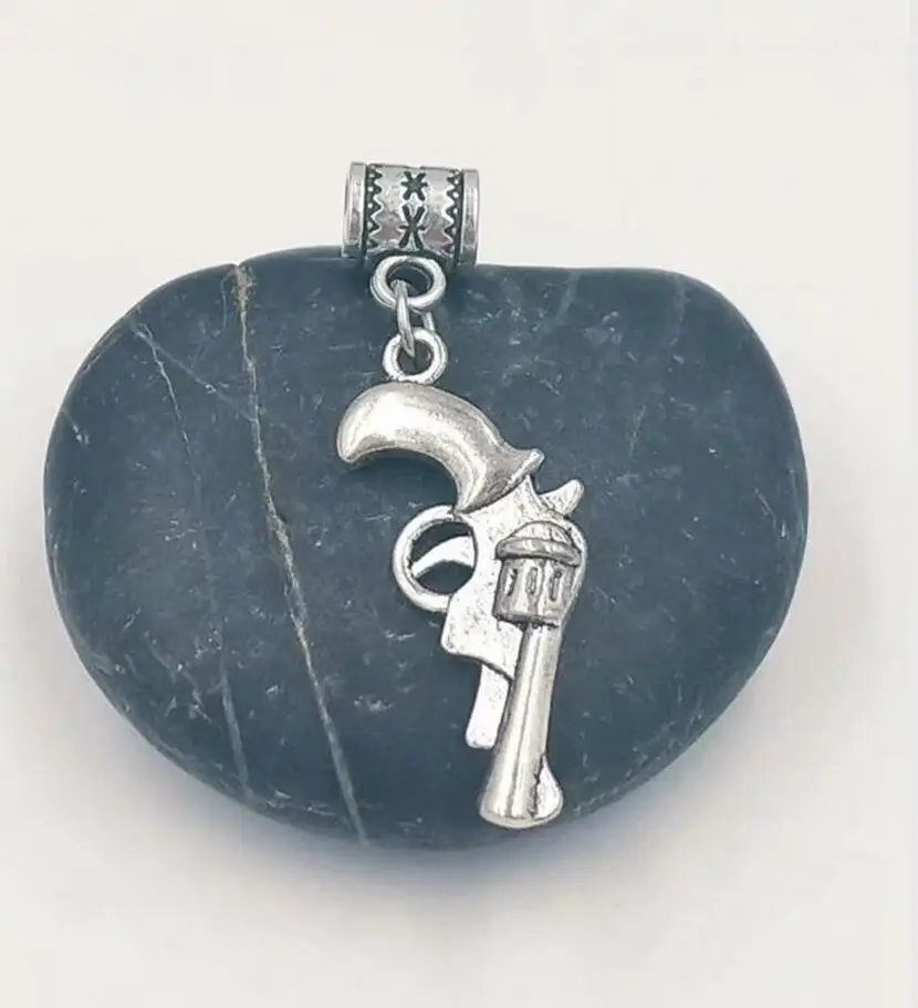 Оптовая продажа 10 шт полиция пистолет амулеты кулон браслеты и ожерелье для