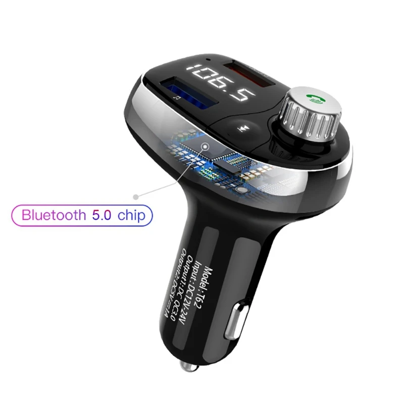 T62 Быстрая зарядка 3 0 автомобильный Bluetooth fm передатчик с двумя usb портами QC3.0