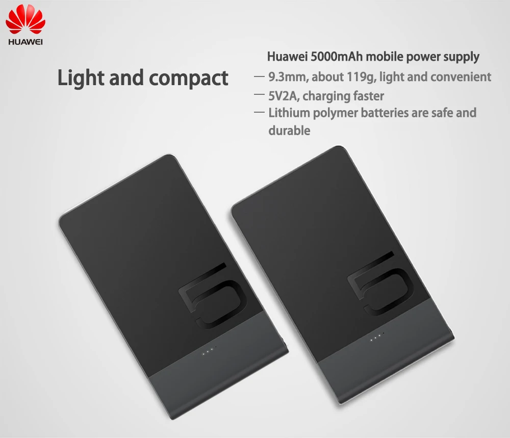 Huawei официальный Мощность банка 5000 мА/ч, CP06 двухсторонняя Быстрая зарядка 5 В/2A Мощность Bank зарядное устройство для iPhone X XS XR 8 samsung Xiaomi