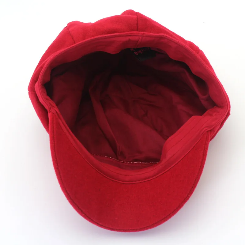 Женская осенне зимняя восьмиугольная шапка Девушка Теплый художник газетчик