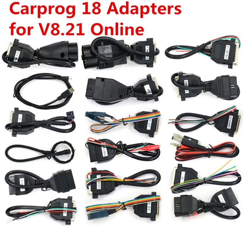 Carprog V8.21 с Keygen онлайн-программирование CarProg 8,21 и V10.05 дополнительная авторизация Carprog 10,93 Основной блок/полный комплект - Цвет: Cables for 8.21 Only