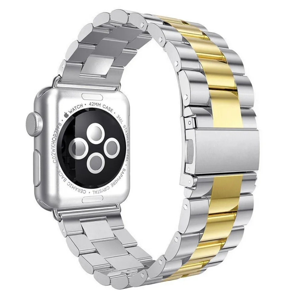 Ремешок из нержавеющей стали для Apple Watch band 44 мм 40 браслет iwatch series 6 5 4 3 42 38