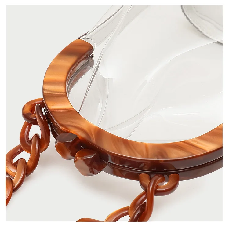 Прозрачный пакет прозрачный пластиковый из ПВХ пляжная сумка акриловые цепи с