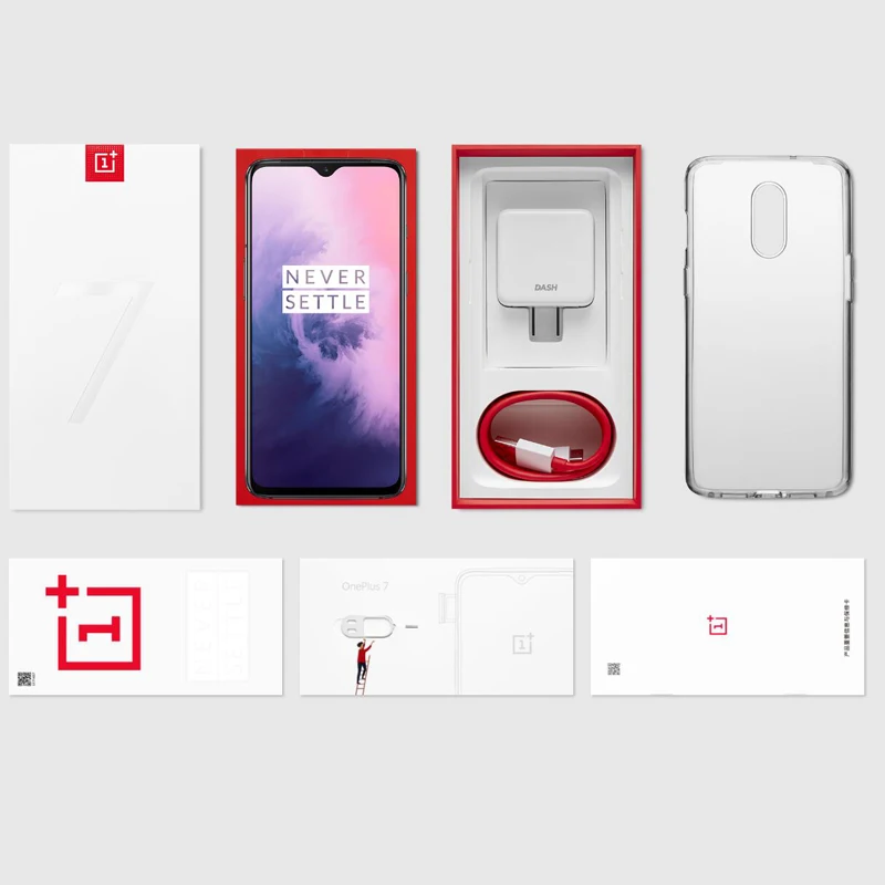 Глобальная ROM Oneplus 7 12 Гб RAM 256 ГБ Смартфон Snapdragon 855 6 41 "20 Вт Быстрая зарядка 48MP UFS 3 0