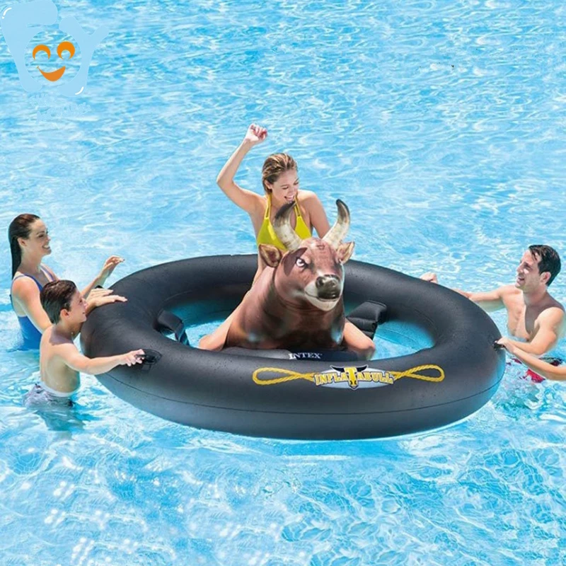 

240cm Giant Inflatable Bull Pool Float Inflatable Ride-on Floating Mattress Swimming Toys Water Fun Raft