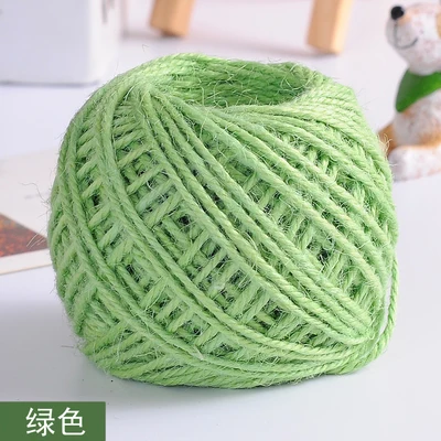 Green 20 м красочные джутовые рулоны веревки пеньковая веревка вечерние упаковка для свадебного подарка Шнуры нить DIY Скрапбукинг флористы Ремесло Декор - Цвет: Green