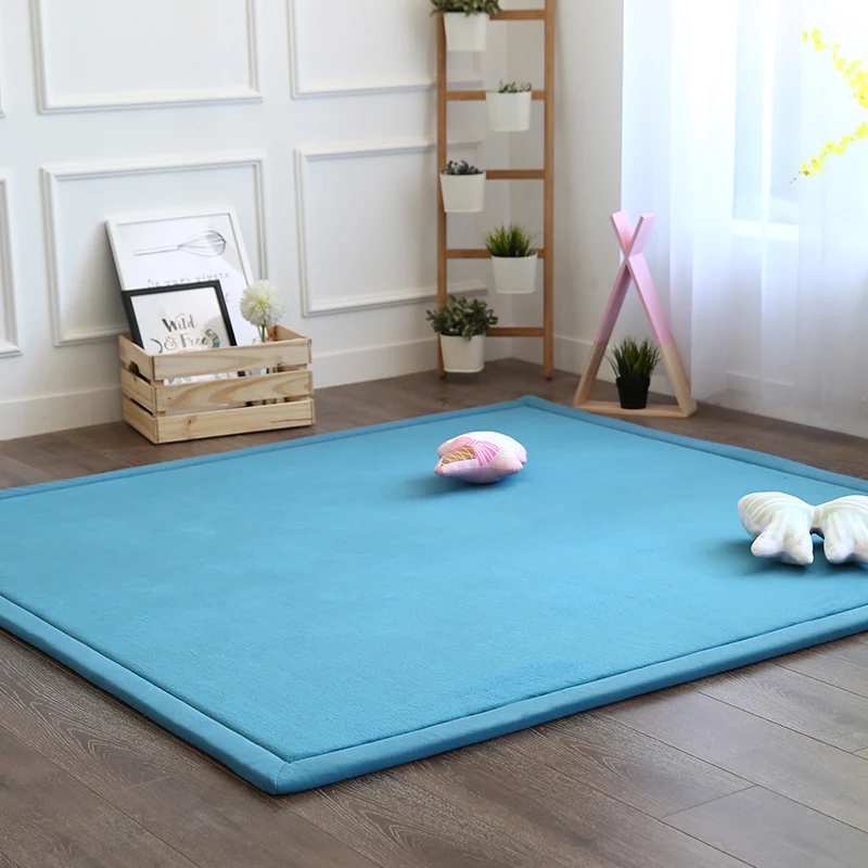 light blue Детский Блестящий игровой коврик-пазл татами для гостиной, утолщенный коврик для спальни 180*200 см, детский коврик для ползания - Цвет: light blue