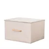 beige with lid Shushi модный льняной ящик для ювелирных изделий, складной органайзер для мелочей, складной ящик для бюстгальтера, грязная ткань, чехол для хранения - Цвет: beige with lid