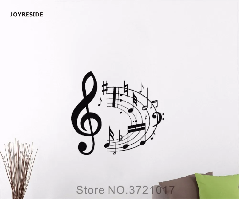 Виниловая наклейка на стену в виде скрипичного ключа|Наклейки стену| |