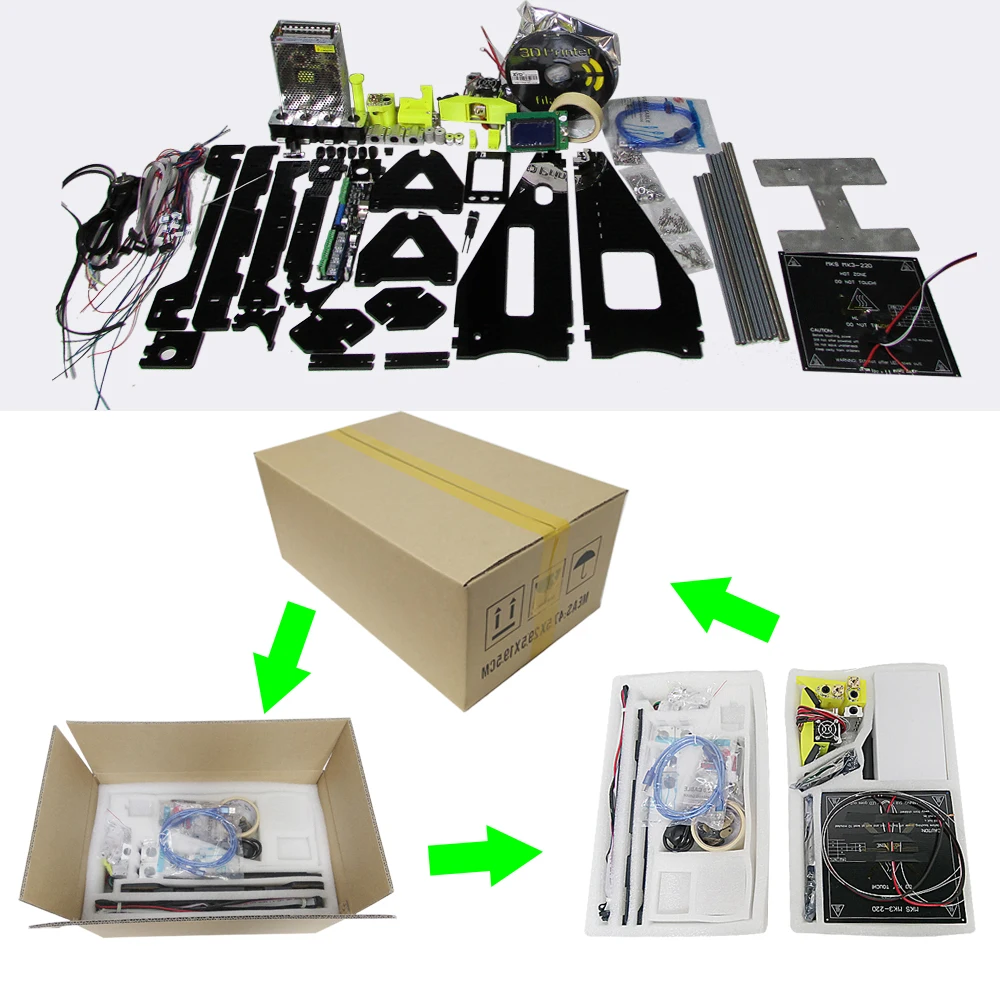 Дешевый ретрип Prusa i3 3d принтер kit для продажи Raiscube PLA нить накала 8G SD карты Как