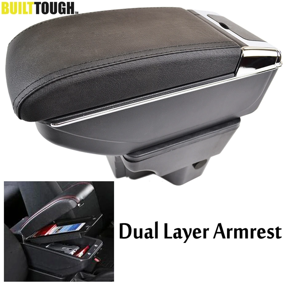 Двухслойный кожаный подлокотник для KIA Rio 3 Rio3 (UB) 2012 2016 центральной консоли