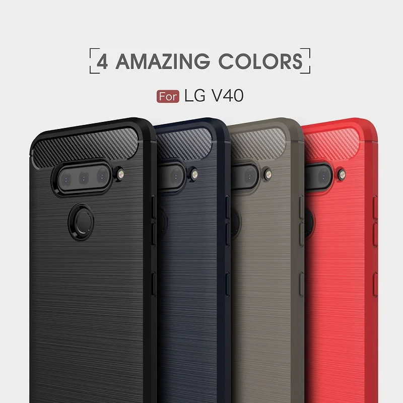 Чехлы для мобильного телефона LG V40 роскошный мягкий чехол из углеродного волокна