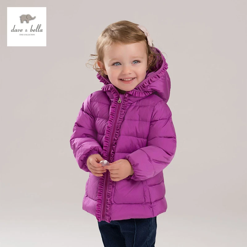 Db4132 davebella пуховик для маленьких девочек с рюшами | Мать и ребенок