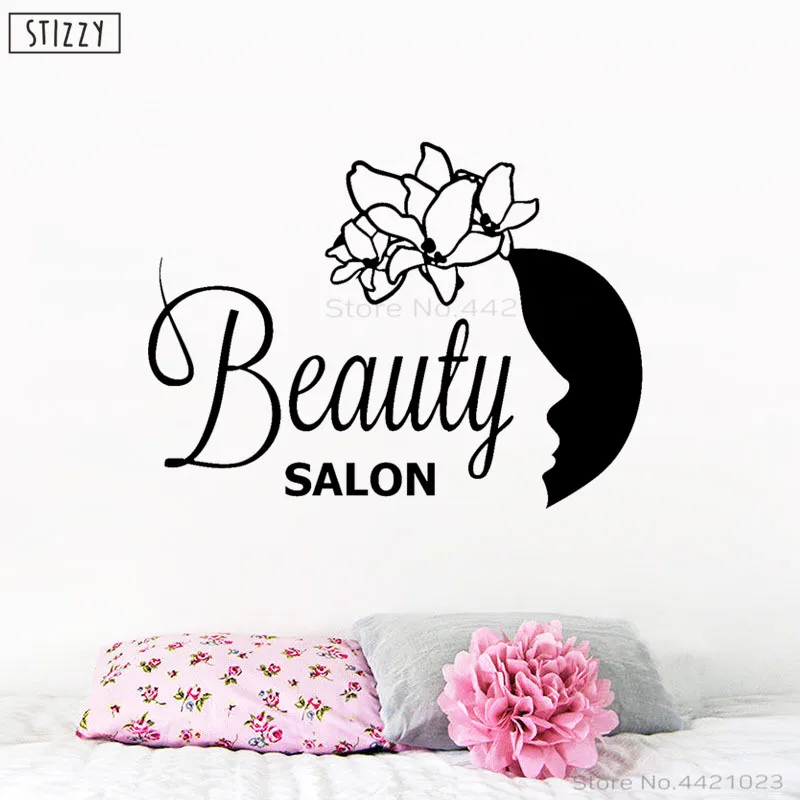 Настенная Наклейка stizzy Girl Barbershop Beauty салонный винил для волос настенные наклейки