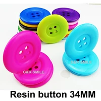 15pcs 34mm 4 holes colors dyed resin buttons coat boots sewing clothes accessory sweater button custom r 038