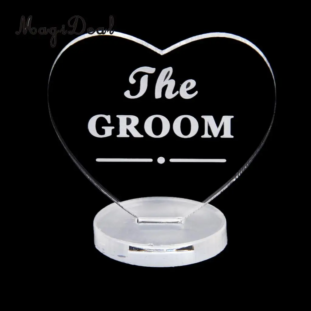 MagiDeal ясная любовь сердце свадебный стол центральный-Невеста/GroomMother/отец имя