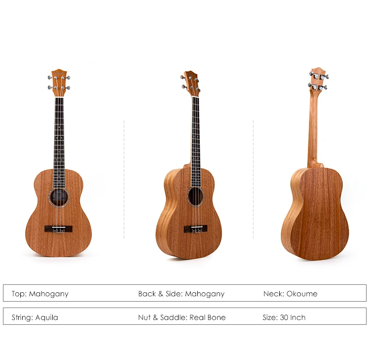 Kmise Baritone Гавайская гитара 30 дюймов из красного дерева Ukelele Uke 4 струны Гавайская гитара