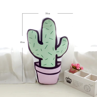 Cactus Кристальная ультра-мягкая короткая плюшевая подушка милый INS стиль мультфильм Кактус Единорог Подушка домашняя декоративная подушка креативный подарок на день рождения - Цвет: Cactus