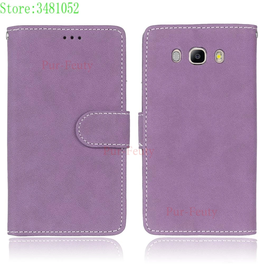 Purple Флип-чехол для телефона для samsung Galaxy J5 J 5 510 J510 J510FN SM-J510H/DS J510H/DS J510F SM-J510F SM-J510FN чехол кожаный чехол - Цвет: Purple