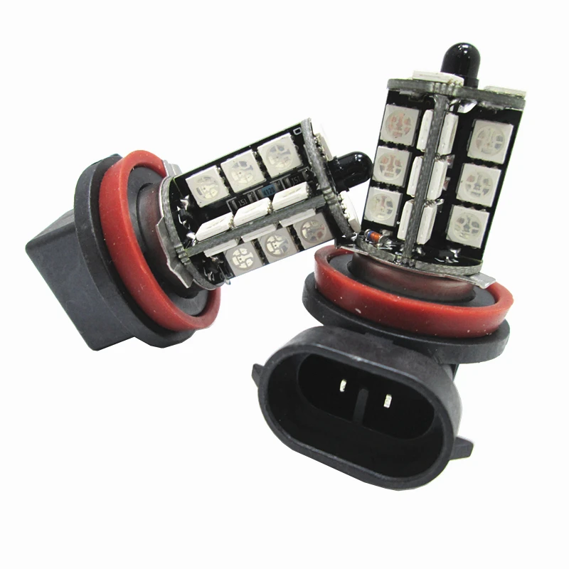YSY 2 шт. 27SMD Мульти Цвет RGB 5050 H11 H8 1156 3156 7440 H7 9006 9005 Светодиодный светильник тумана