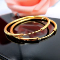 4cm3cm large circle hoop earrings yellow gold filled smooth womens gift