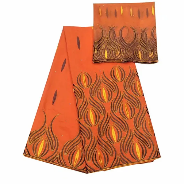 Pretty embroidery African cotton lace fabric Swiss voile and 2yards French net cloth IKCN3(5Y+2Y) | Дом и сад