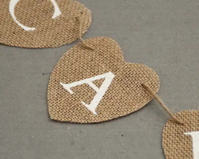 1 комплект карты любящее сердце мини гессенской мешковины баннер рустикальная