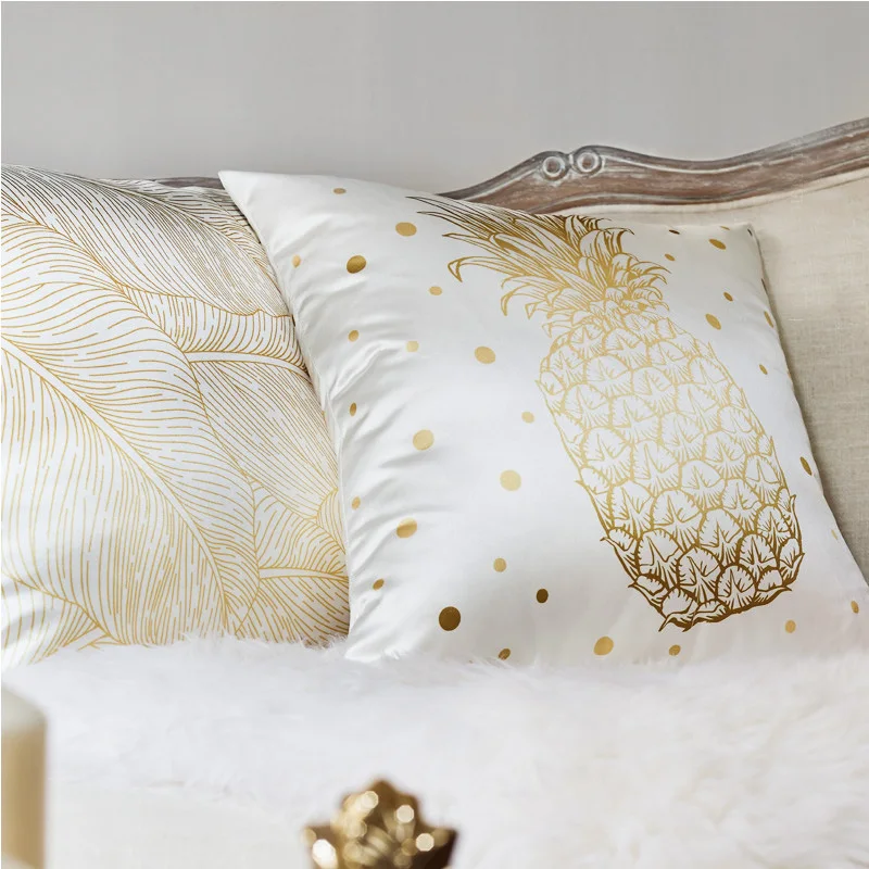 Скандинавские золотые гинкго наволочки Русалка Блестки подушки декоративные подушки сладкие Cojines Wedding подушки