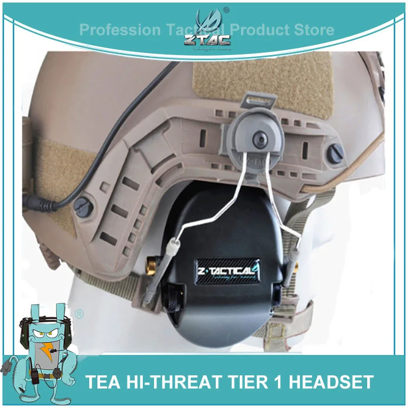 Ztac страйкбол тактический релиз Hi-Threat Tier 1 быстрый шлем Ptt наушники для охоты Softair военный Peltor Sporttac гарнитура Z110