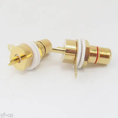 10 шт. CMC позолоченный медный RCA Женский Phono Jack Панель Крепление Шасси Разъем