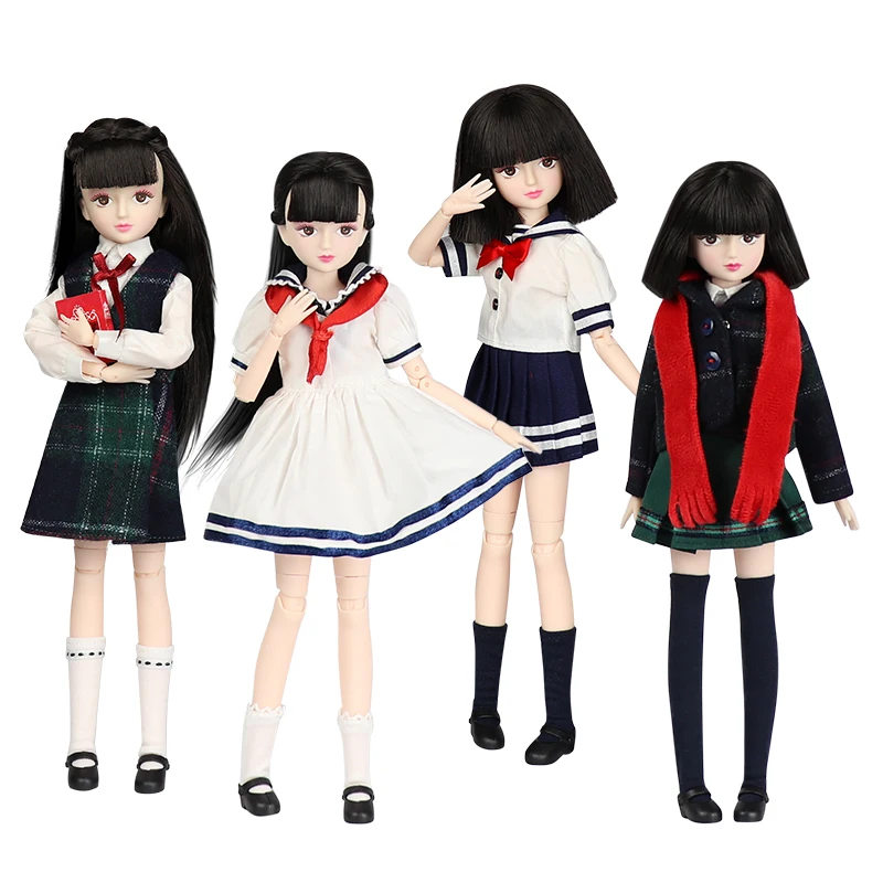 Fortune Days 1/6 bjd Xiaojing doll four campus student uniforms 18 joint body with makeup 25cm toy doll. | Игрушки и хобби