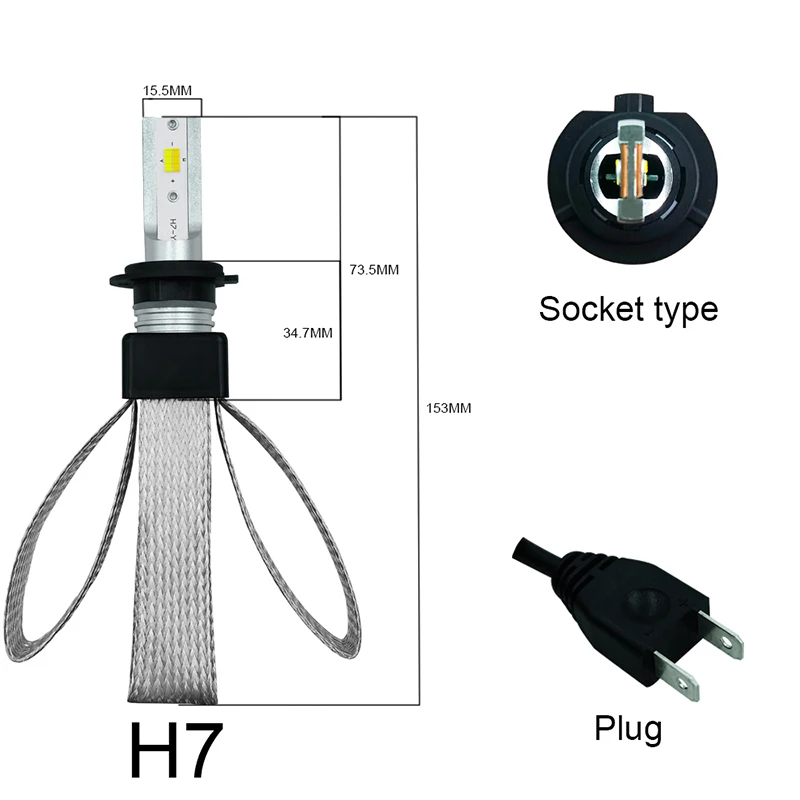 Из 2 предметов H7 светодиодный H4 фар автомобиля H11 9005 9006 H1 120W 19200LM яркий светодиодный лампы 3000 К 4300 6000 К авто светодиодный фары 12 V 24 V