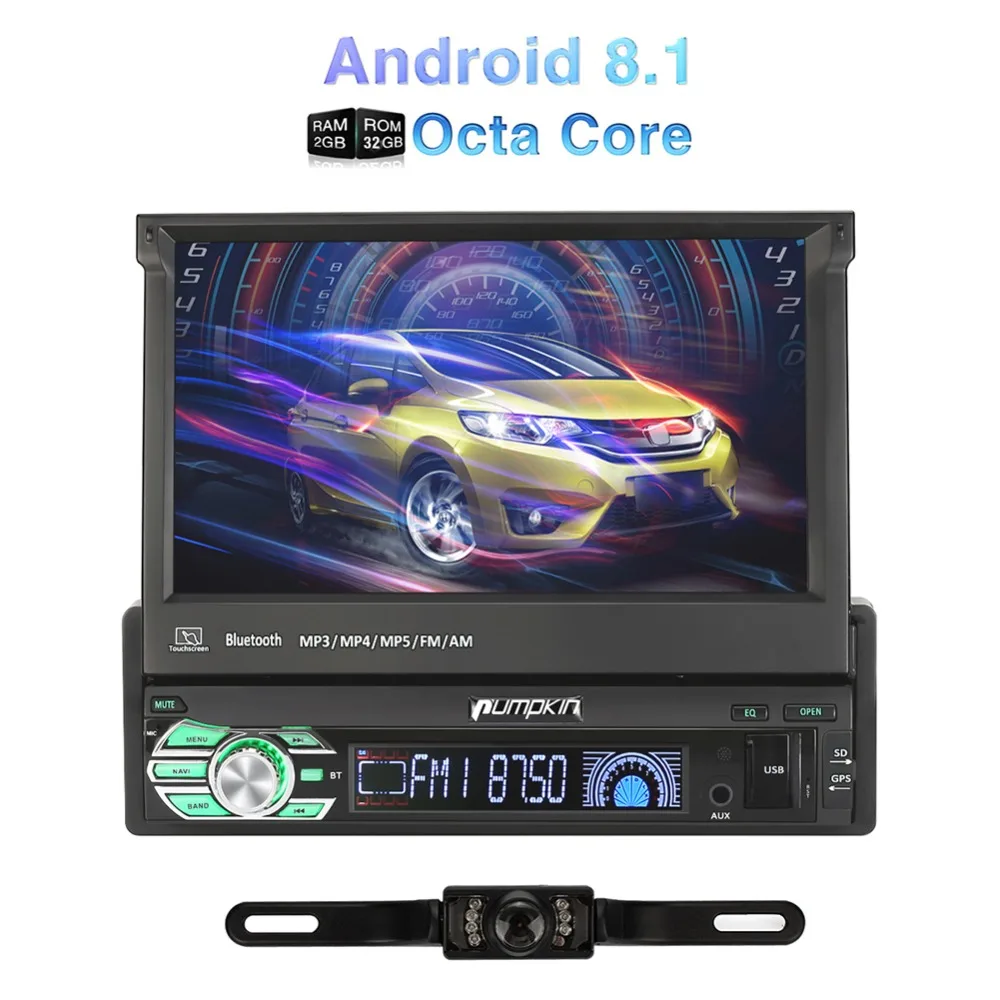 Pumpkin 1 Din 7''Android 8 универсальный GPS навигатор Восьмиядерный 2 Гб ОЗУ 32 ПЗУ