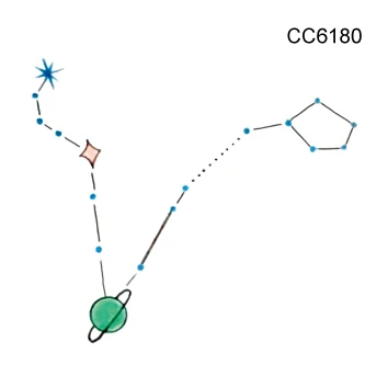 CC6180 Тату с черепом Rocooart, маленькое, старое, Школьное тату, Большая Медведица, поддельные тату, боди-арт, водостойкие временные тату-наклейки, тату с природой - Цвет: CC6180