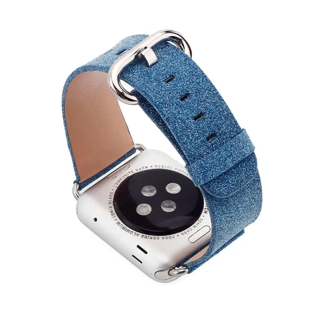 Midnight blue FOLOME Apple Watch, кожаный ремешок iWatch, экстремальный роскошный блестящий кожаный браслет, ремешок для iWatch 38/40/42/44 мм - Цвет ремешка: Midnight blue