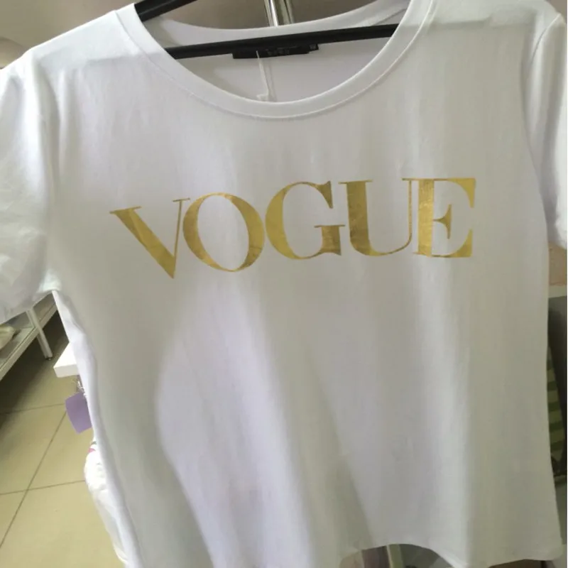 NewSell как горячие пирожки Мода Марка Майка Женщины VOGUE Печатных футболка Топы