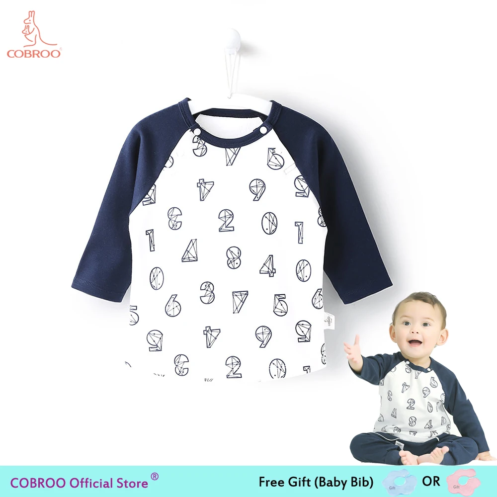 Детские рубашки для маленьких мальчиков футболки милый номер узор 6 36 месяцев