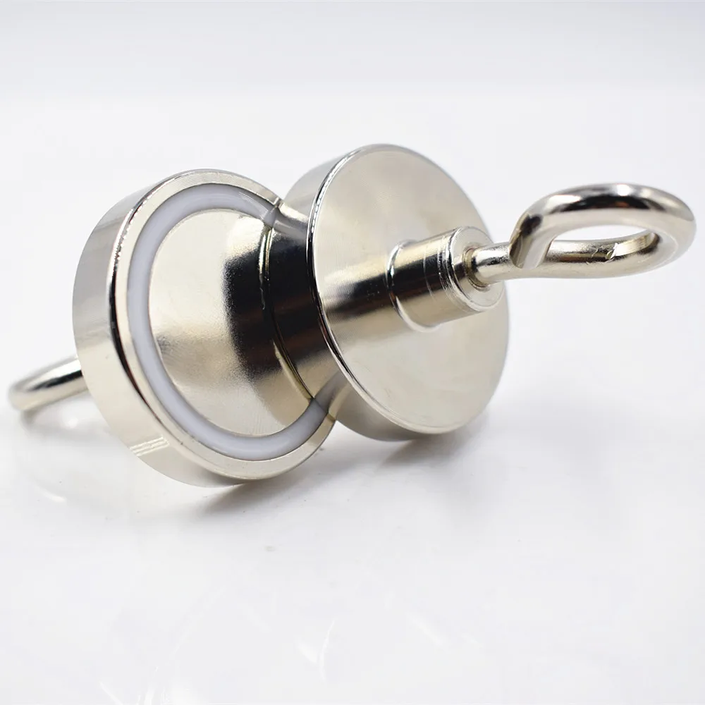 D42mm 2 шт. неодимовый магнит супер сильный мощный круговой кольцо спасательный d42мм рыболовный магнит Постоянный NdfeB крюк держатель оборудование - Цвет: D42mm