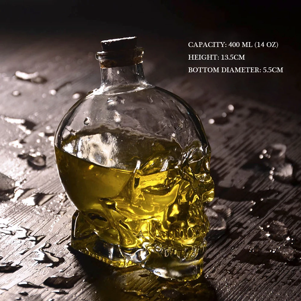 Креативная Хрустальная бутылка с черепом для виски водки вина декантер стакан