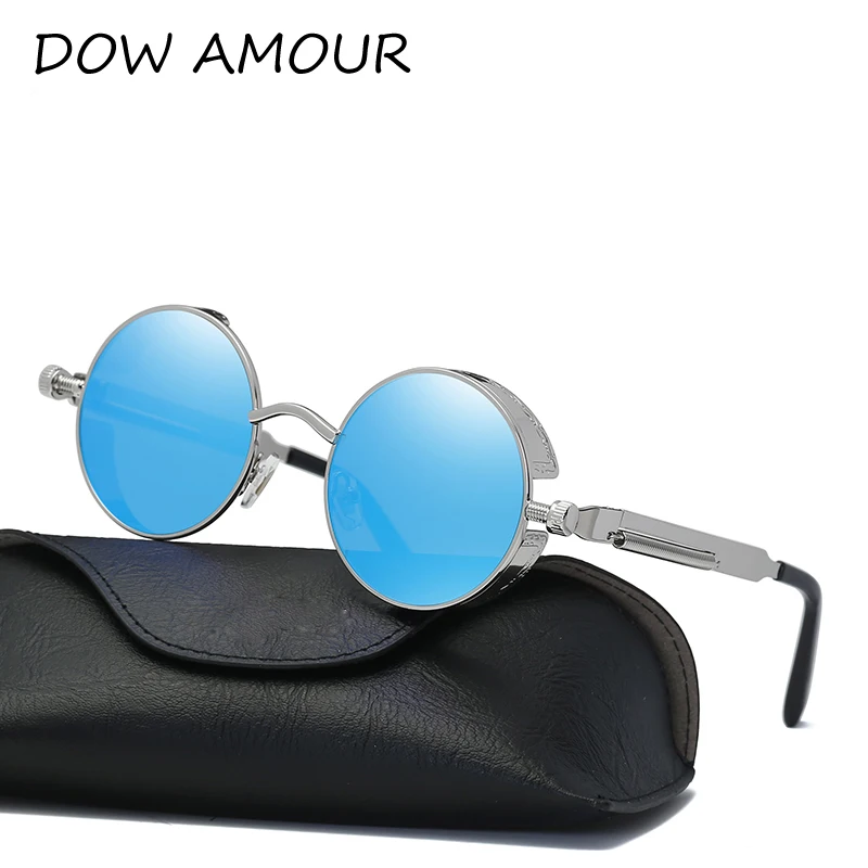 2017 стимпанк Круглый Винтаж Для женщин Солнцезащитные очки для в стиле панк Óculos De