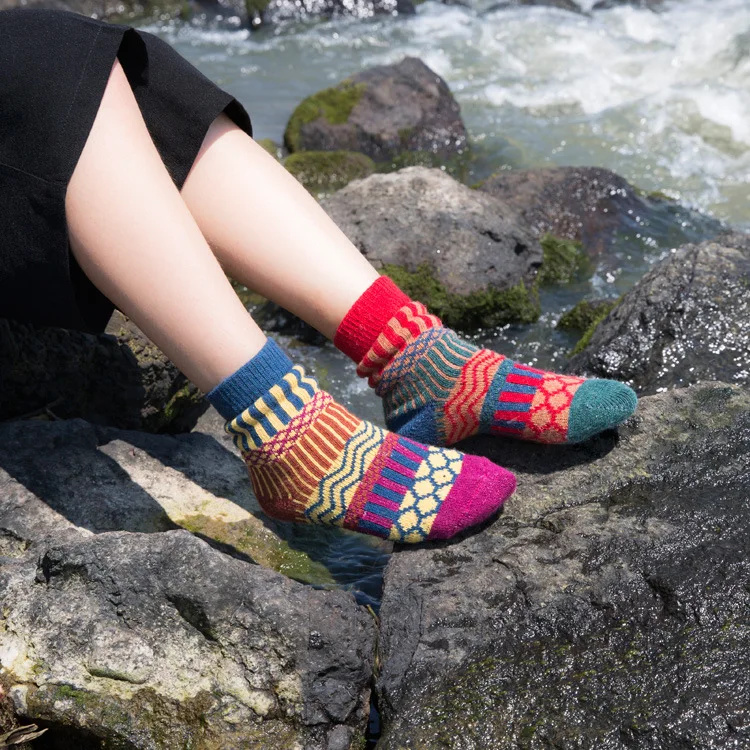 Big Sales Fashion 100% Cotton Wool Women's Socks National Style Cute Soft Attractive Comfortable | Женская одежда