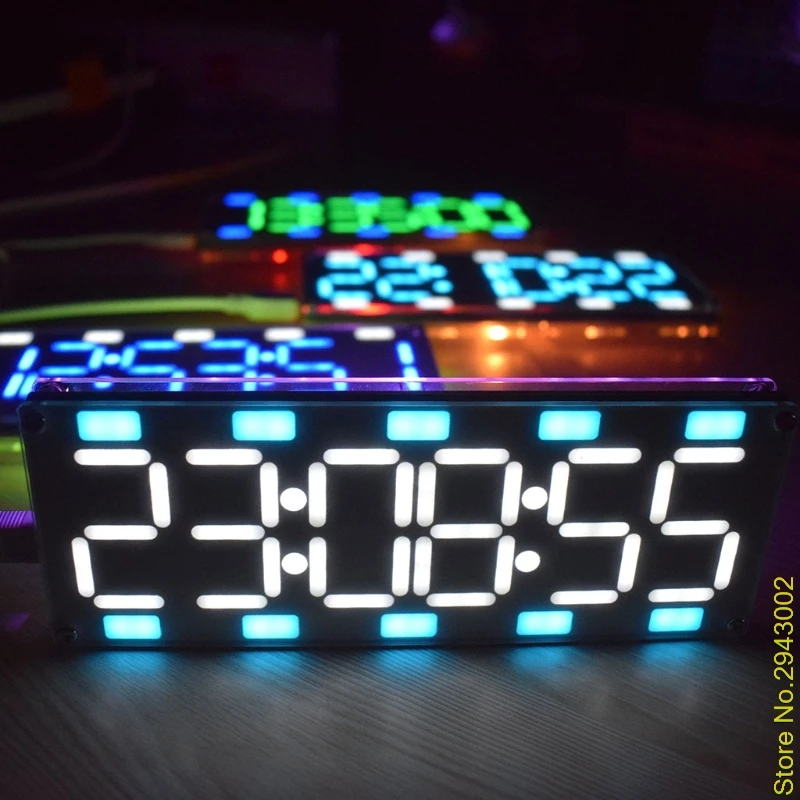 2020 Новый DIY большой экран 6 значный двухцветный светодиодный комплект часов с