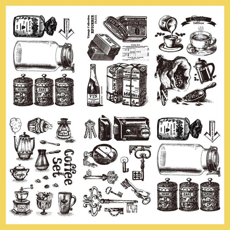 Кофе ясно марки старинные бутылки штампы для Записки DIY Фотоальбом украшения