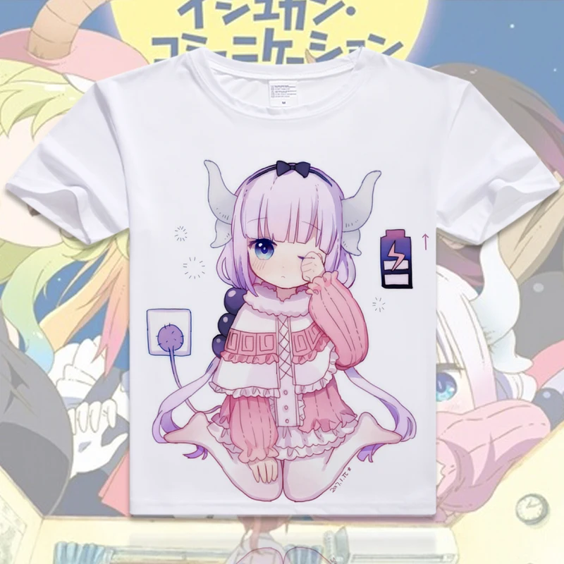 

Miss Kobayashi's Dragon Maid Kanna Kamui Cotton T shirt Short Sleeve O-Neck T-shirt T-shirts for Women Men Summer Top Tees