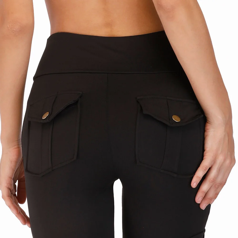 High Waist Skinny Cargo Pants For Women Both Side Pocket Leggings Hip Pocket Booty Leggings  Workout Sporting Pants