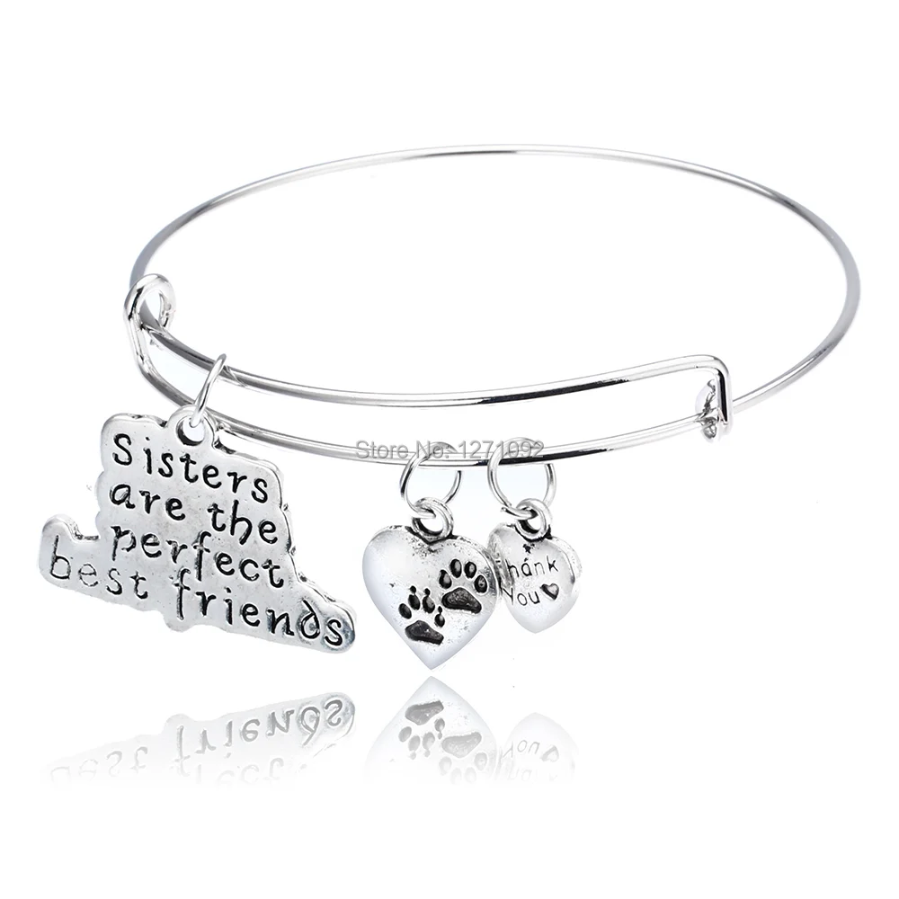 Браслет с подвесками в виде собачьих лап и сердца|bracelet bar|designer bangle braceletbracelet making