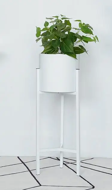 white 65x23cm Металлическая полка для цветочных горшков в скандинавском стиле, полка для цветов из кованого железа, золотая, одиночная, для гостиной, для внутреннего украшения дома, цветочный горшок - Цвет: white 65x23cm