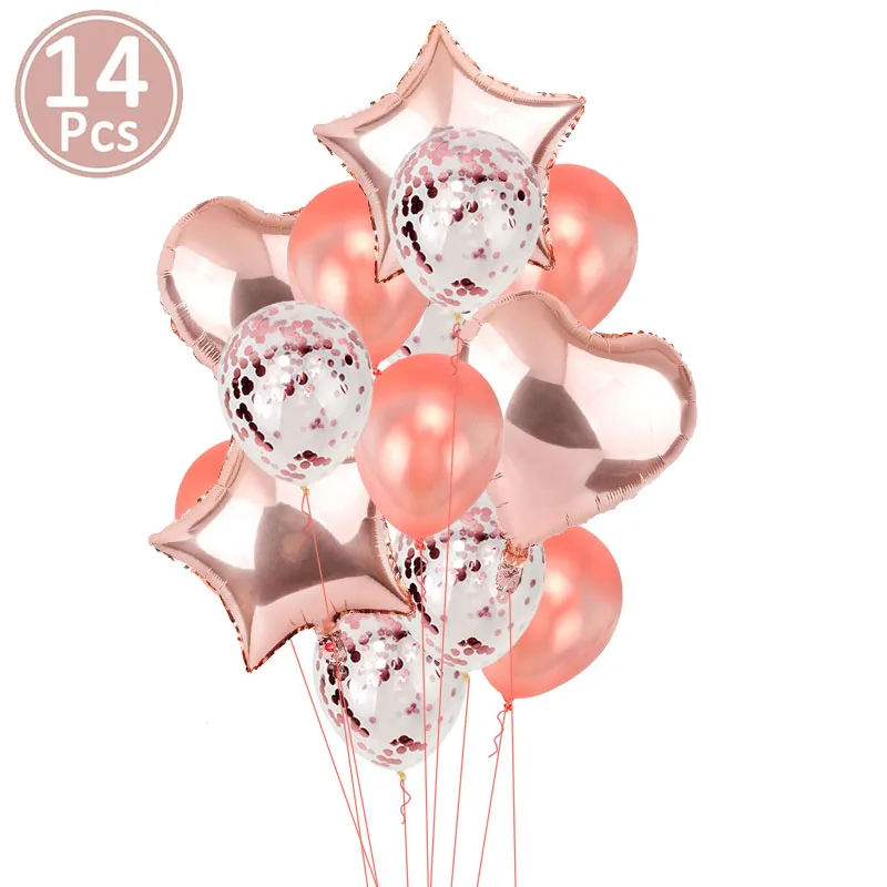 14pcs rose gold Heronsbill деревенский Свадебный фотостенд, украшение стола, винтажные принадлежности для вечеринки-девичника, курицы, ночные аксессуары - Цвет: 14pcs rose gold