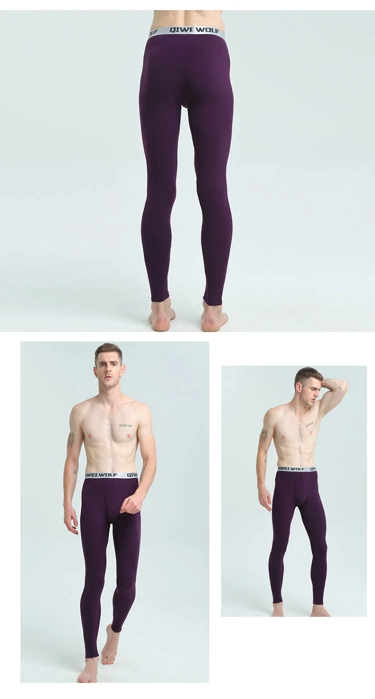 Новинка, Осеннее и зимнее мужское термобелье, тонкие, нормально облегающие кальсоны из модала